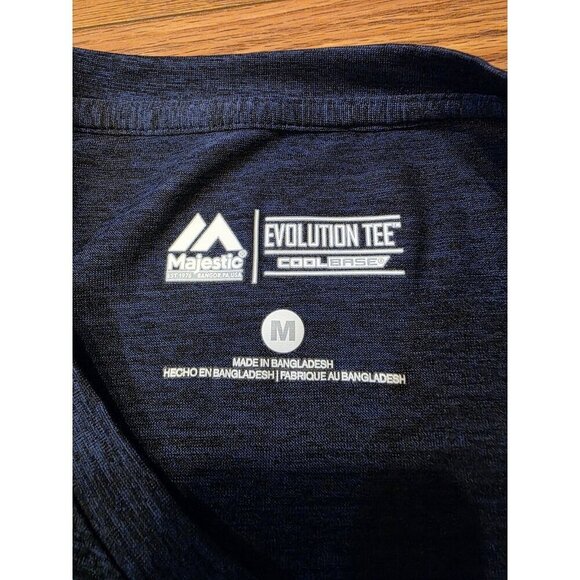 Majestic Seattle Seahawks Shirt Mens Size M Heathered Blue Long Sleeve Cool Base - Picture 3 of 8